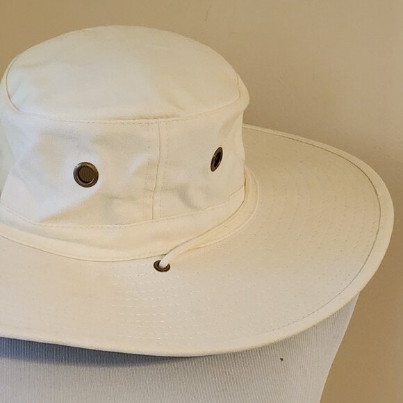 DORFMAN-PACIFIC 100% Cotton Canvas Tan Floater Fishing Sun Bucket Hat Safari S/M - Picture 9 of 15